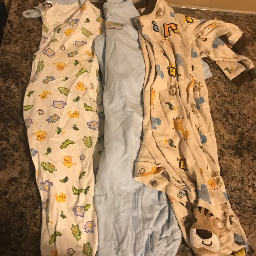 3-Infant 3/6 month cotton sleepers